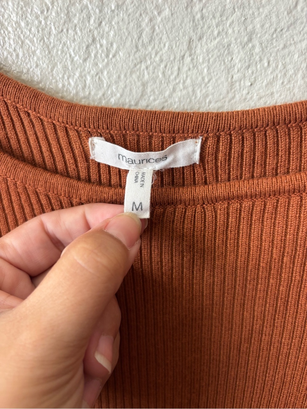 Maurices Rust Off-Shoulder Ribbed Sweater - Picture 2 of 3